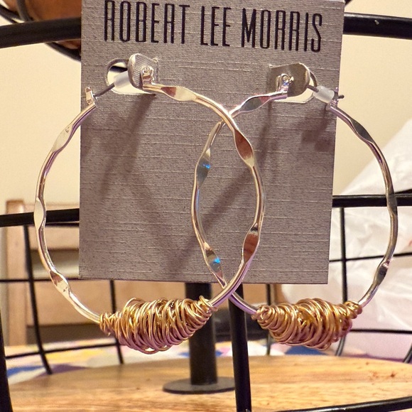 Robert Lee Morris Gold Hoop Earrings - Picture 8 of 8